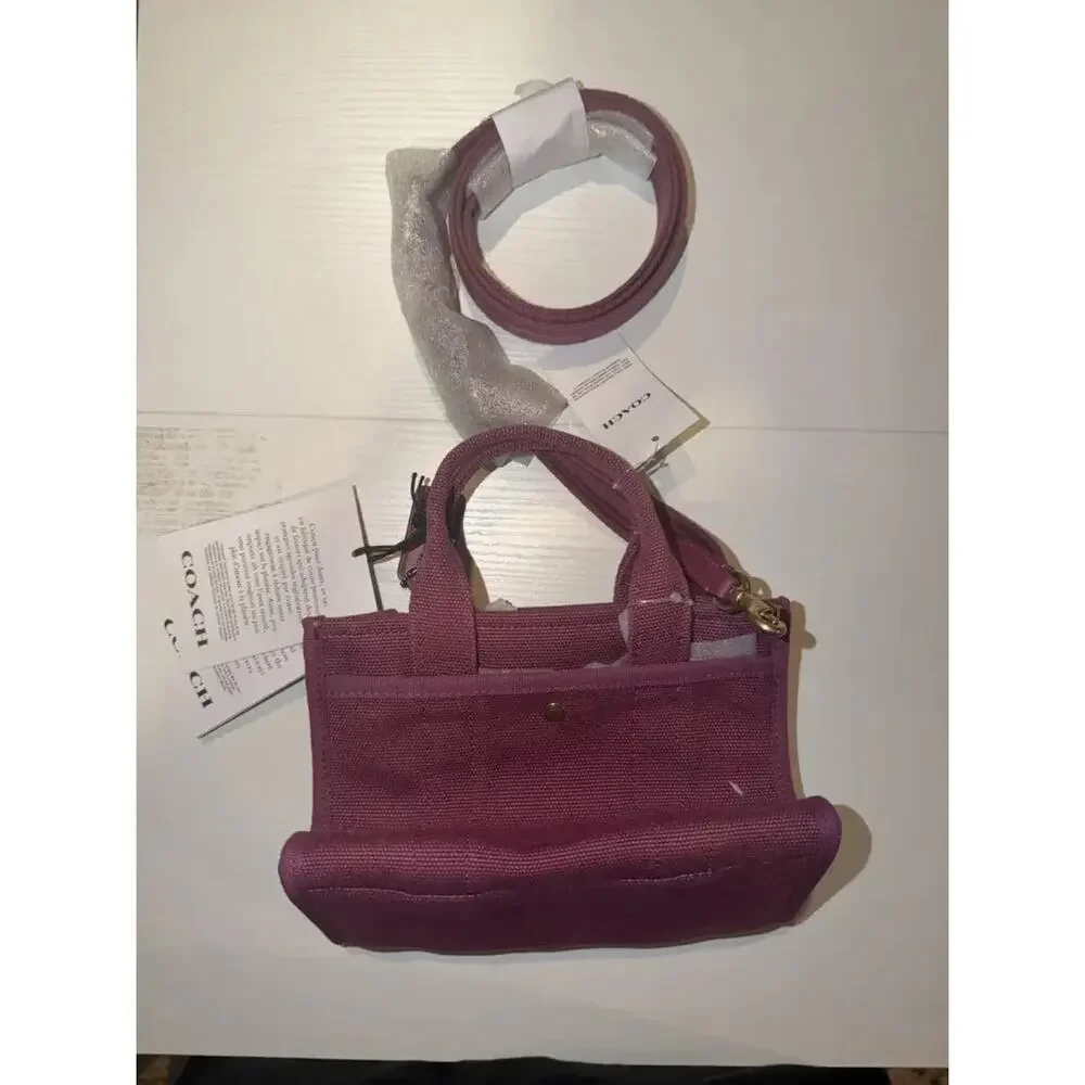 NWT B7-002 COACH Cargo Tote Bag 20 Crossbody In Canvas/Gold/Pink CZ098